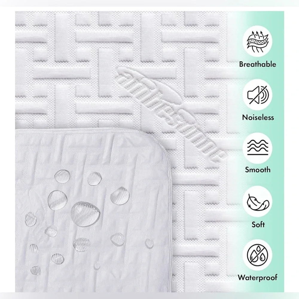 NEW Non-Slip Mattress Protector 8''-21'' Deep 100% Waterproof Air Fabric Twin